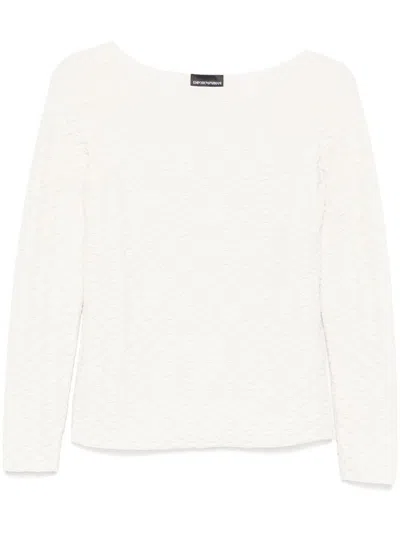 EMPORIO ARMANI EMPORIO ARMANI JACQUARD BOAT-NECK TOP