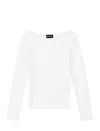 Emporio Armani Check-effect Knit Front And Back Viscose Jumper In White