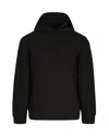 Emporio Armani Jacquard Knit Black Hoodie With Iconic Eagle Motif In Black