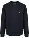 Emporio Armani Double Jersey Fabric Crew Neck Sweatshirt In Blue