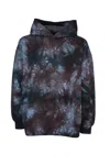 Emporio Armani Tie-dye Hooded Sweater With Ribbed Finish In Cosmo Print
