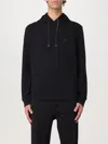 Emporio Armani Logo-embroidered Stretch Cotton-blend Hoody In Schwarz