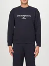 Emporio Armani Embroidered-logo Sweatshirt In Blue