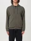 Emporio Armani Cotton Blend Drop Shoulder Hoodie In Grün