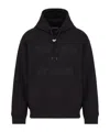 Emporio Armani Black Logo Print Hoodie In Black