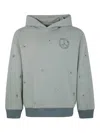 Emporio Armani Hooded Sweatshirt With Ribbed Cuffs And Hem In Grey