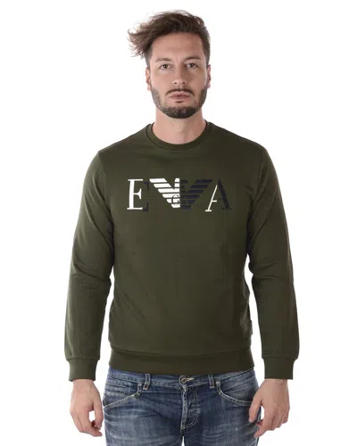 Emporio Armani Logo Round-necked Sweater In Green