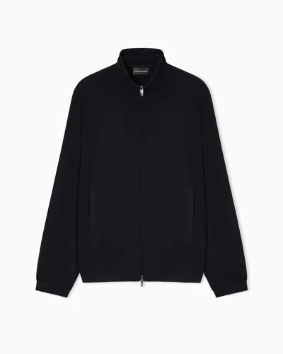 Emporio Armani Sweatshirt In Stretch Technical Fabric In Black