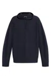 Emporio Armani Men's Allover Logo Hoodie In Blue