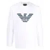 Emporio Armani Logo Print Long-sleeved Sweatshirt In White
