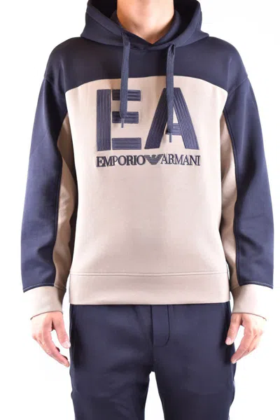 Emporio Armani Cotton Blend Sweatshirt In Blue