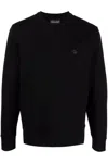 Emporio Armani Cotton Crewneck Sweatshirt In Black