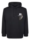 Emporio Armani Cotton Blend Hooded Sweatshirt In Blue