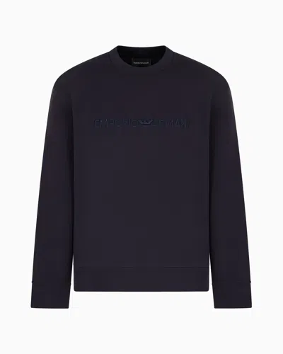 Emporio Armani Sweatshirts Without Hood In Navy Blue