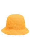Emporio Armani Casual Jacquard Logo Wide Brim Hat In Orange