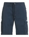 Emporio Armani Swimwear Man Shorts & Bermuda Shorts Navy Size L Cotton In Blue
