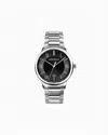 Emporio Armani Swiss Made Three-hand Date Stainless Steel Watch In Multicoloured