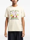 Emporio Armani Cotton Jersey T-shirt With New York Print In Neutral