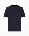 Emporio Armani Jersey T-shirt With Embossed Eagle Logo In Marineblau