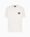 Emporio Armani Asv Jersey T-shirt With Embroidered Logo Patch In Snow White