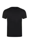 Emporio Armani Blend Cotton Crewneck T-shirt In Black