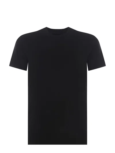 Emporio Armani Logo-patch Cotton-jersey T-shirt In Nero Aquila