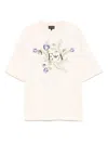 Emporio Armani Logo-embroidered T-shirt In Neutral