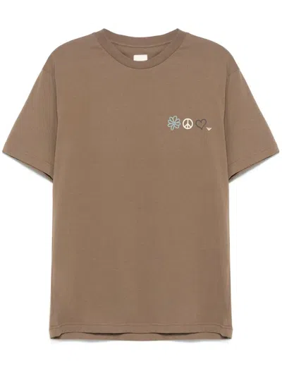 Emporio Armani T-shirt Clothing In F6061 Shitake Flower Peace Heart