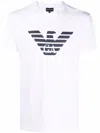 Emporio Armani White Crewneck T-shirt With Logo Embroidery On The Front In White
