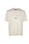 Emporio Armani Short-sleeved T-shirt In Ecru Dis 2embro