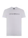 Emporio Armani White And Black Crewneck T-shirt With Writing In White
