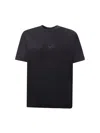 Emporio Armani Jersey T-shirt With Flocked Lighthouse Print And Logo In Black