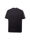 Emporio Armani Jersey T-shirt With Flocked Lighthouse Print And Logo In Black