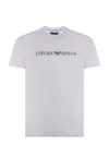 Emporio Armani White And Black Crewneck T-shirt With Writing In White
