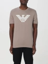 Emporio Armani Logo-print Cotton T-shirt In Beige