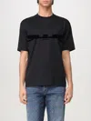 Emporio Armani Jersey T-shirt With Contoured Eagle Flocked Print In Black