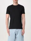 Emporio Armani Logo-embroidered Cotton Blend T-shirt In Black