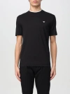 Emporio Armani Official Store Asv T-shirt Aus Jersey-lyocell-mischung Mit Zweifarbigem Mikroadler In Black