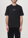 Emporio Armani Logo-embroidered T-shirt In Schwarz