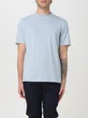 Emporio Armani Logo Embroidered Cotton T-shirt In Blue 1
