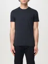 Emporio Armani Crew Neck Modal Blend Short Sleeve Top In Blue
