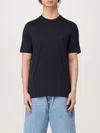 Emporio Armani Crew Neck Modal Blend Short Sleeve Top In Blue