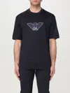 Emporio Armani Crew Neck Logo T-shirt In Blue