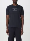 Emporio Armani Logo Cotton T-shirt In Blau
