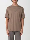 Emporio Armani Mens Walnut Embossed Short-sleeve Cotton-jersey Blend T-shirt In Brown