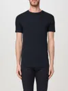 Emporio Armani Blend Cotton Crewneck T-shirt In Navy