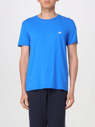 Emporio Armani Mens Eagle Logo Beach T-shirt In Royal Blue