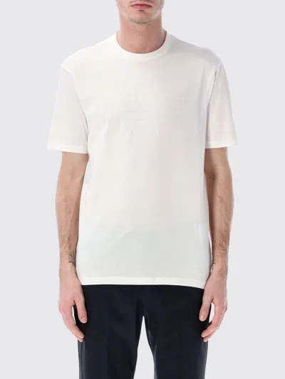 Emporio Armani Black Intarsia Logo T-shirt In White