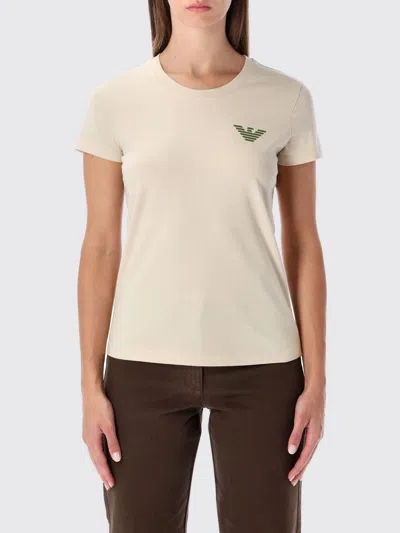 EMPORIO ARMANI T-SHIRT EMPORIO ARMANI WOMAN COLOR BEIGE,H51097022