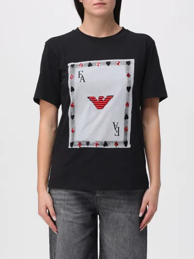 EMPORIO ARMANI T-SHIRT EMPORIO ARMANI WOMAN COLOR BLACK,H59334002